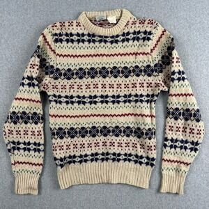Vintage 80's Fair Isle Sweater 100% Shetland Wool Sweetbriar Women's Size Medium
